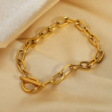 Paperclip Link Bracelet in Gold